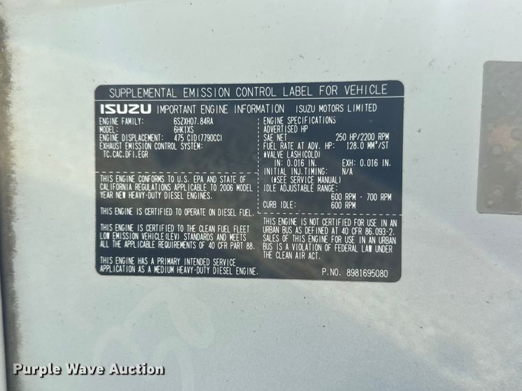 image for item ET1937 2006 Chevrolet C7500 dump truck