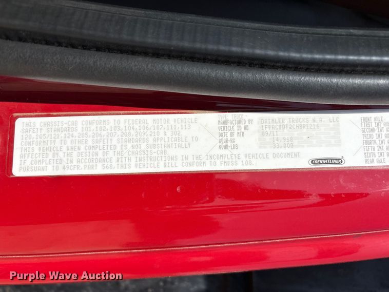 image for item EU0502 2012 Freightliner M2 Business Class dump flatbed truck