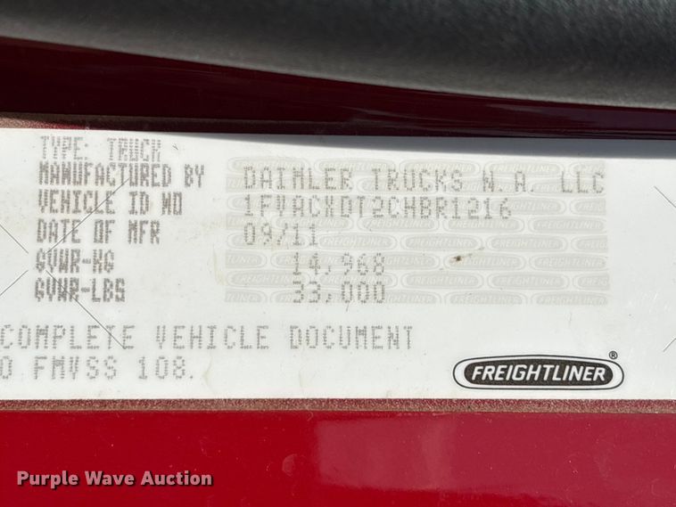 image for item EU0502 2012 Freightliner M2 Business Class dump flatbed truck