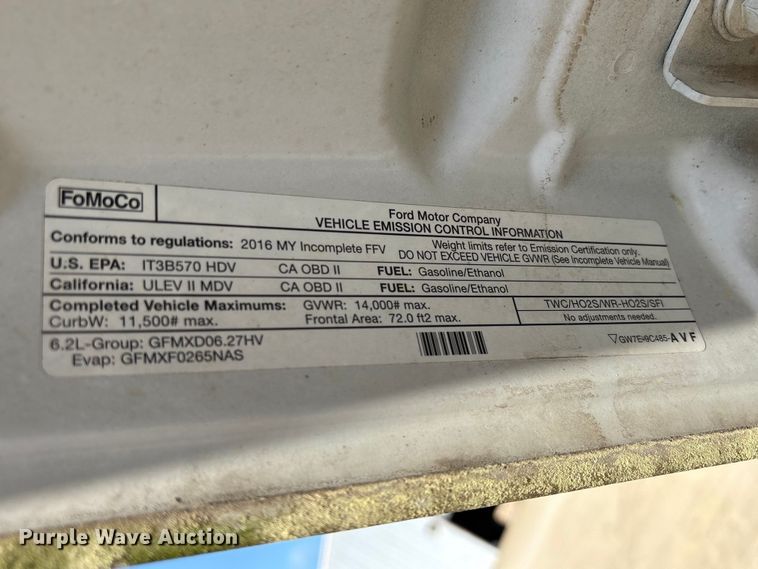 image for item EU0507 2016 Ford F350 Super Duty XL Crew Cab utility bed pickup truck