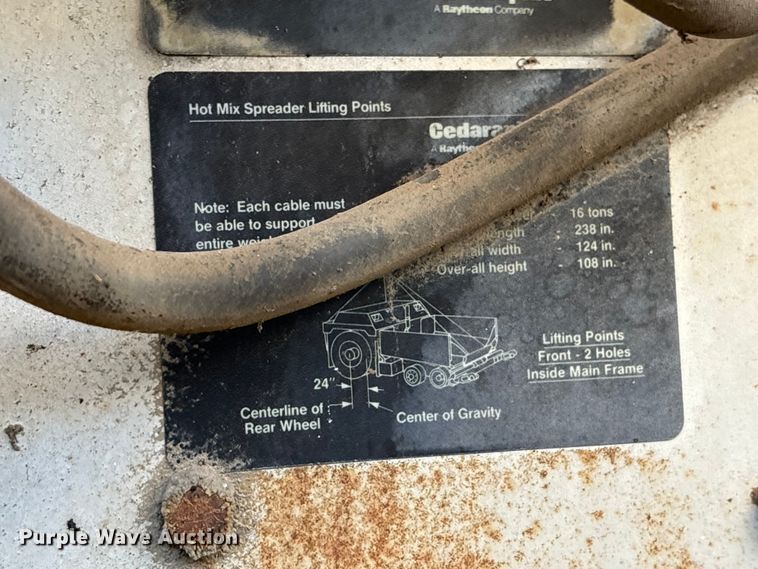 image for item EU8629 1996 Cedarapids CR551 paver