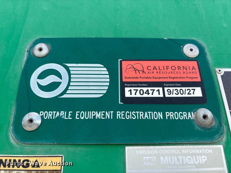 image for item EU8639 2015 Multiquip MQP240 generator