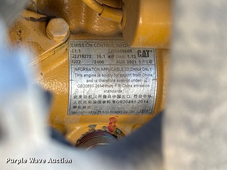 image for item EU8657 2021 Caterpillar 302CR mini excavator