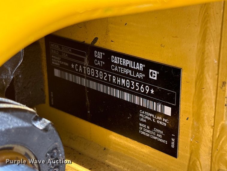 image for item EU8657 2021 Caterpillar 302CR mini excavator