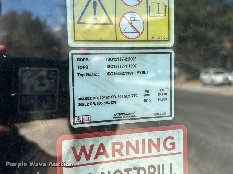 image for item EU8658 2021 Caterpillar 304E2 mini excavator