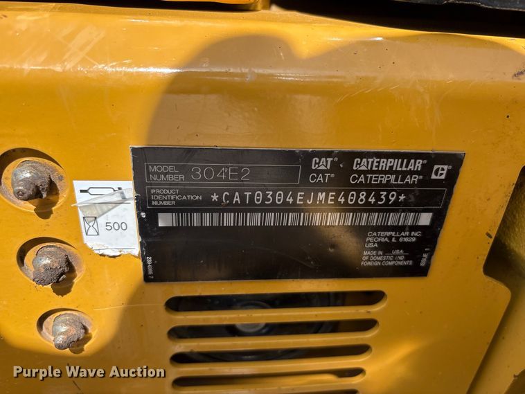 image for item EU8658 2021 Caterpillar 304E2 mini excavator