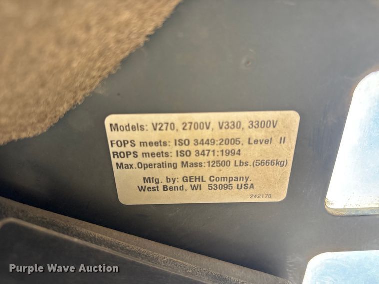 image for item EV2926 2012 Gehl V270 skid steer loader