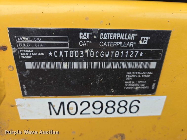 image for item EV5791 2020 Caterpillar 310 excavator