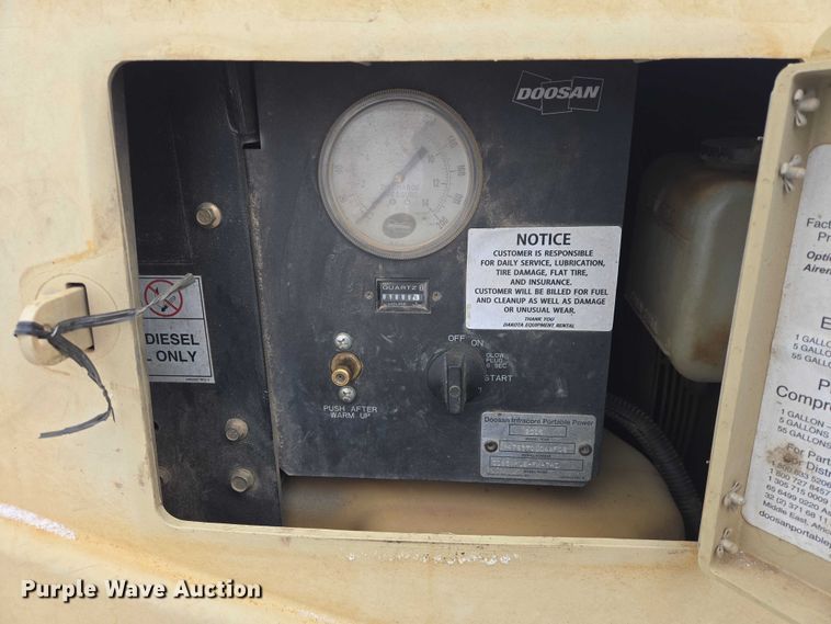 image for item EV5792 2016 Doosan C185 air compressor