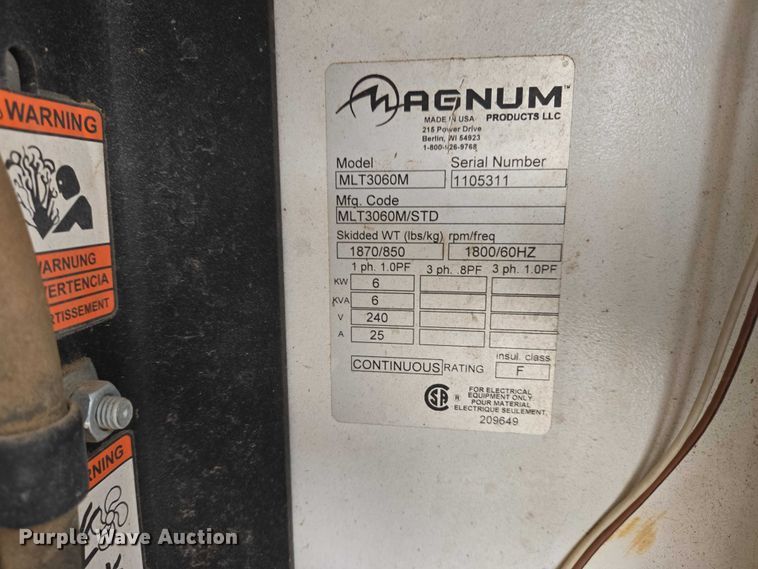 image for item EV5798 2011 Magnum MLT3060M light plant