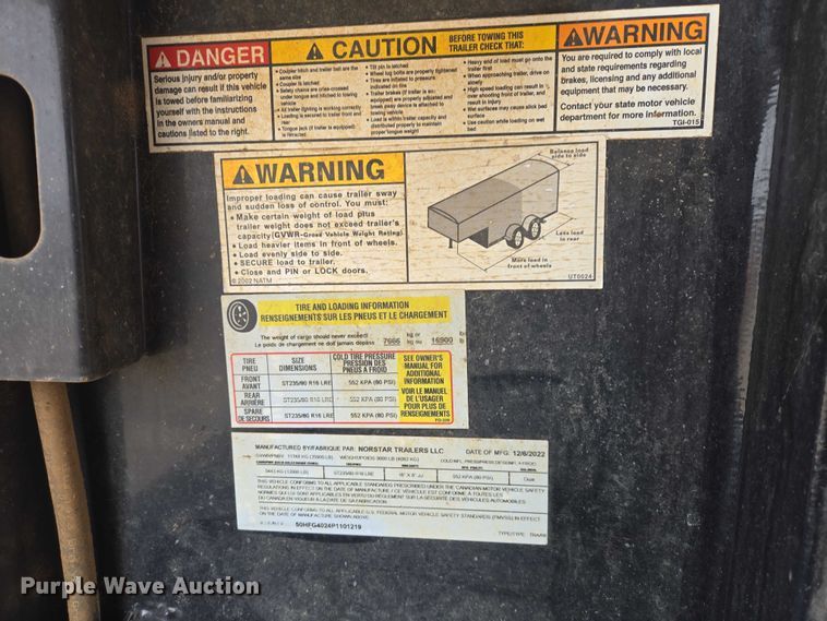 image for item EV5818 2023 Norstar Ironbull equipment trailer