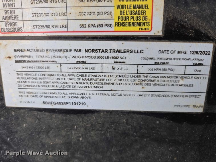 image for item EV5818 2023 Norstar Ironbull equipment trailer