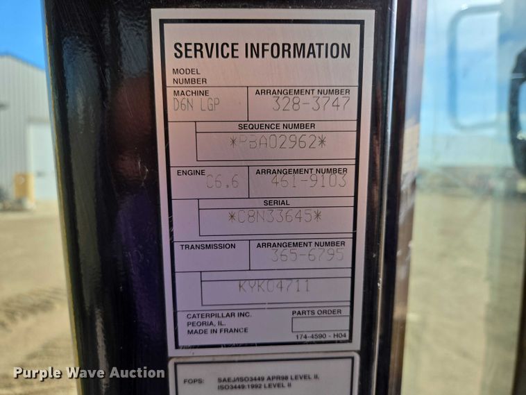 image for item EV5913 2015 Caterpillar D6N LGP dozer
