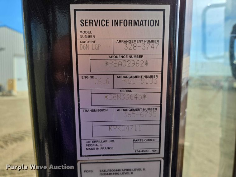 image for item EV5913 2015 Caterpillar D6N LGP dozer