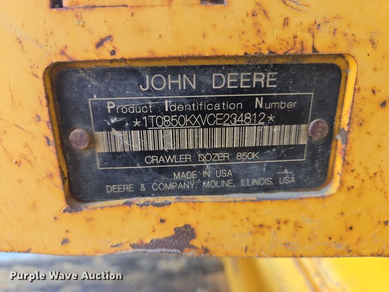 image for item EV5914 2012 John Deere 850K LGP dozer
