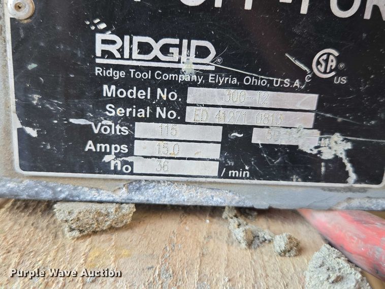 image for item EV5925 Ridgid pipe threader