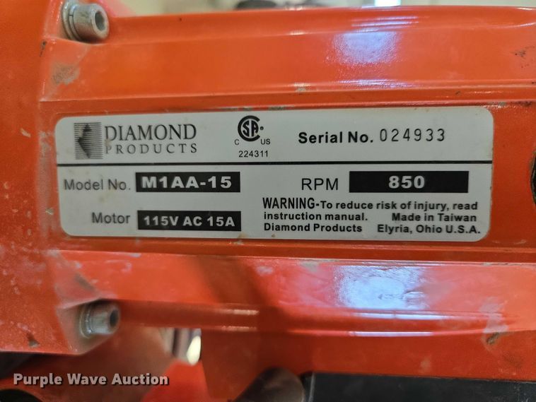 image for item EV5935 Diamond Products M1AA-15 core drill
