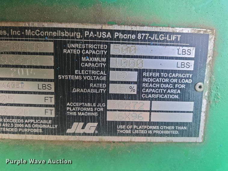 image for item EV5979 2014 JLG 1250AJP boom lift