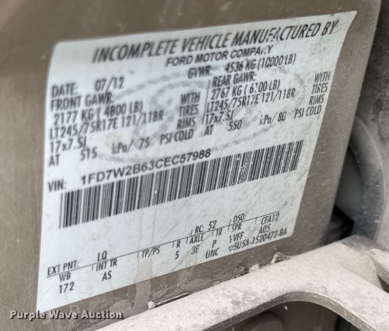 image for item EV7722 2012 Ford F250 Crew Cab utility bed pickup truck