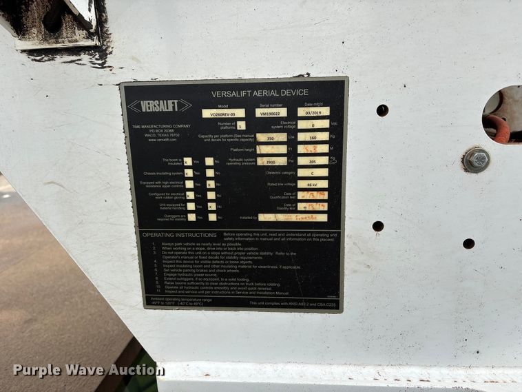 image for item EW1547 2019 Ford F750 Super Duty forestry bucket truck