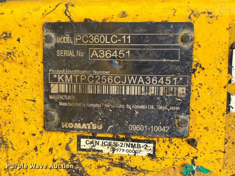 image for item FB3397 2018 Komatsu PC360LC-11 excavator
