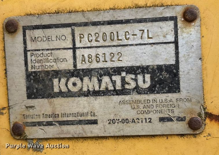 image for item FB3432 2002 Komatsu PC200LC-7L excavator