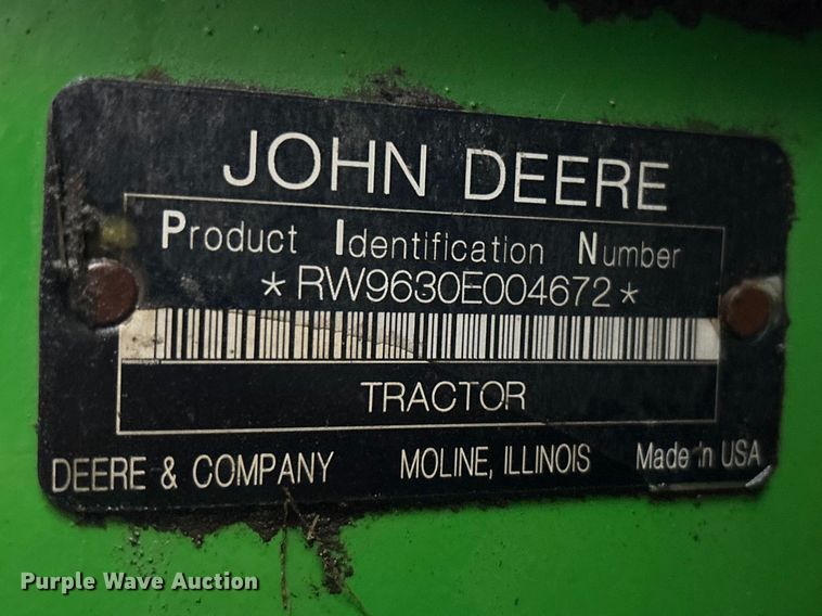 image for item FB3433 2008 John Deere 9630 Scraper Special 4WD tractor