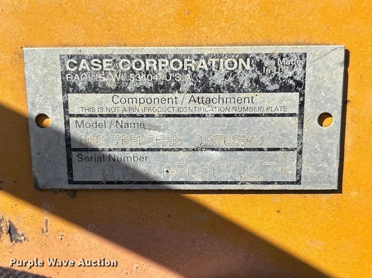 image for item FB3453 2000 Case 860 Turbo trencher