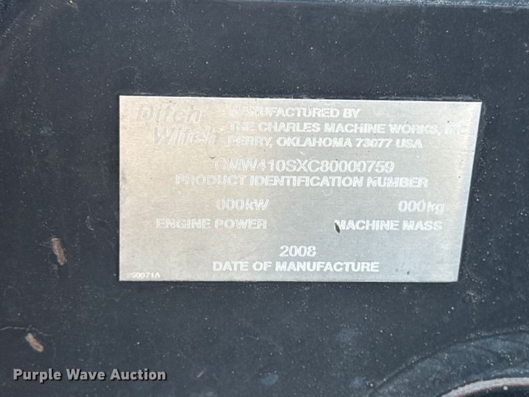 image for item FB5705 2008 Ditch Witch 410SX trencher