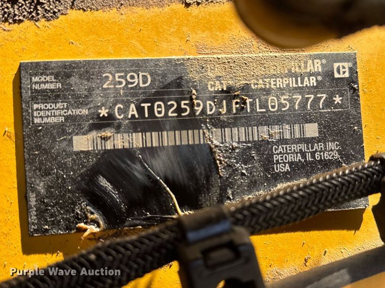 image for item FB7248 2015 Caterpillar 259D tracked skid steer loader