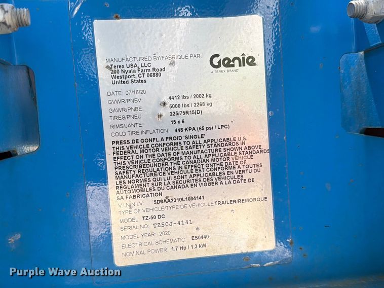 image for item FC3042 2020 Genie TX50 DC boom lift
