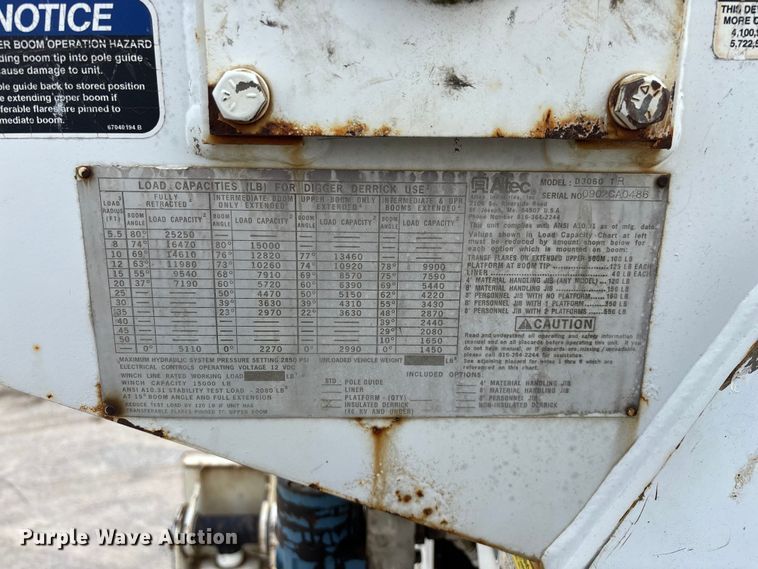 image for item FG0247 2003 International 7400 digger derrick truck