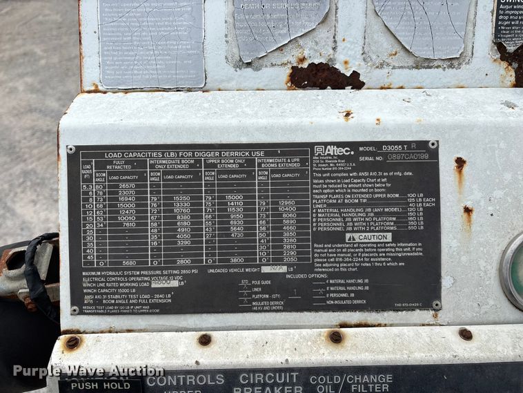 image for item FG0248 2002 Freightliner FL80 digger derrick truck