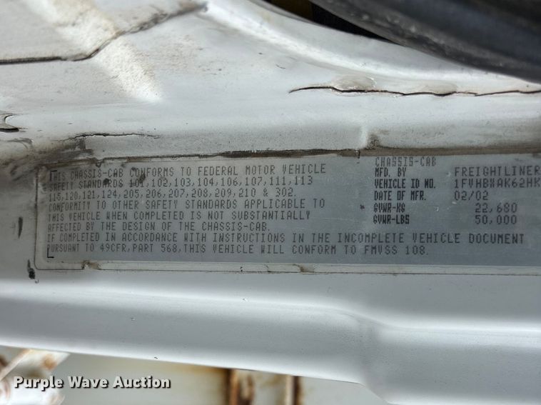 image for item FG0248 2002 Freightliner FL80 digger derrick truck