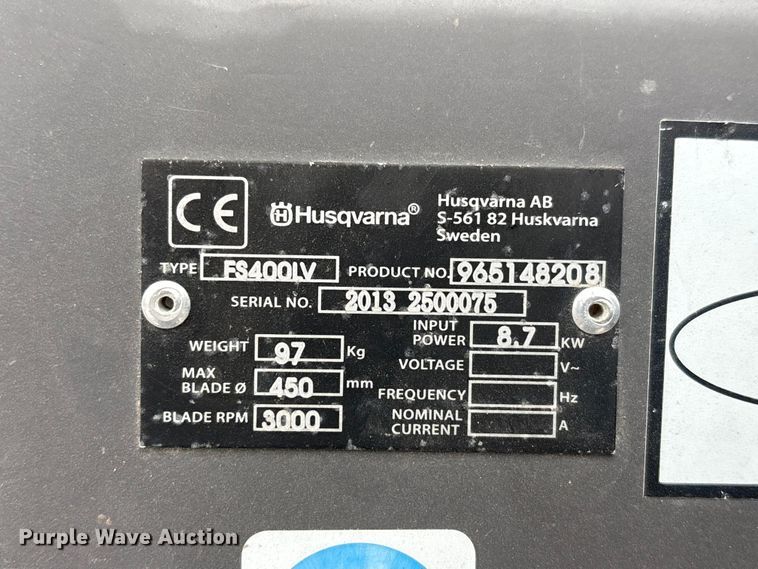 image for item FG2919 2013 Husqvarna FS400LV concrete saw