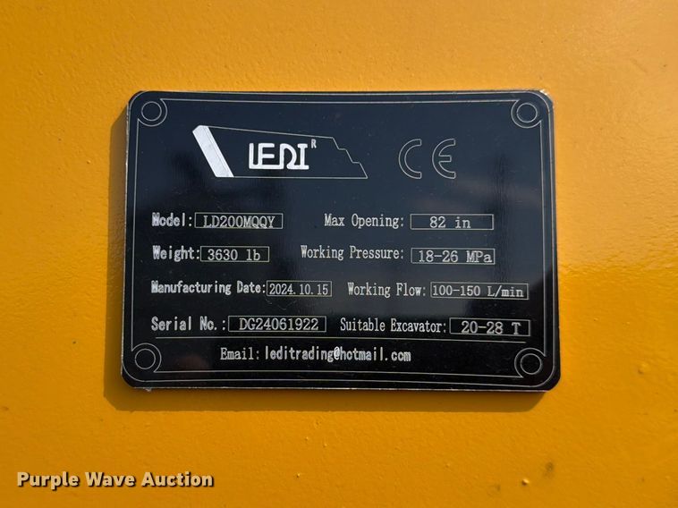 image for item FK0096 Ledi LD200MQ excavator grapple