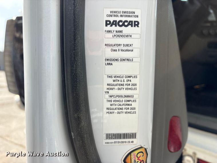 image for item FK1399 2020 Peterbilt 567 sewer jetter truck