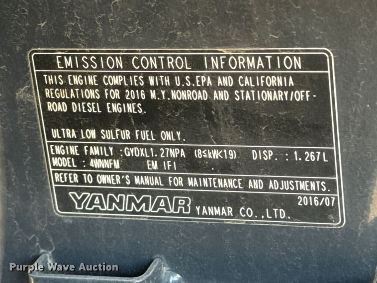 image for item MX9109 Yanmar VIO25-6A mini excavator
