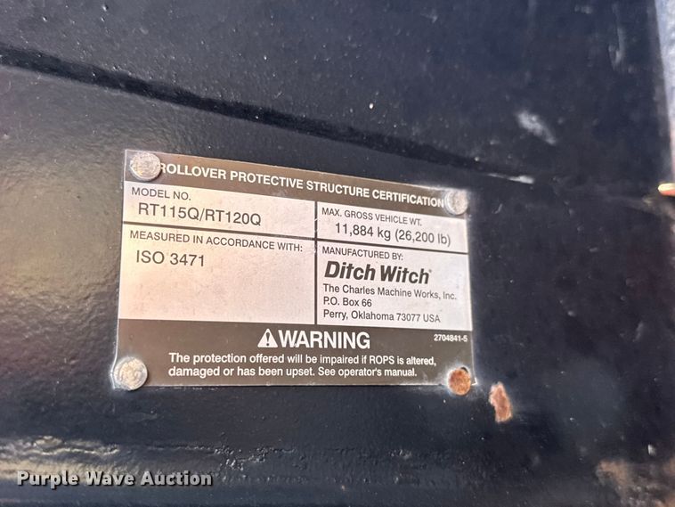 image for item MX9110 2014 Ditch Witch RT120 Quad vibratory cable plow