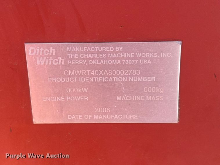 image for item MX9111 2008 Ditch Witch RT40 trencher