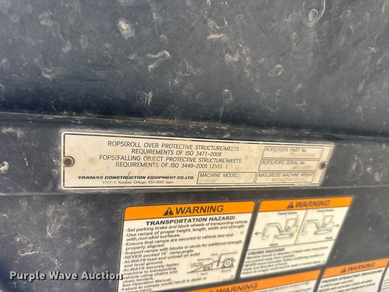 image for item MX9116 Yanmar VIO35-6A mini excavator