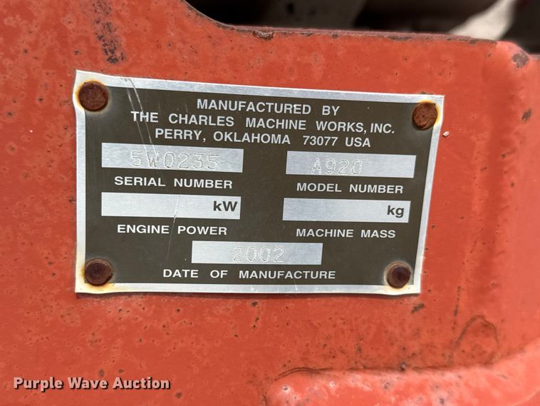 image for item MX9127 2002 Ditch Witch A920 backhoe attachment