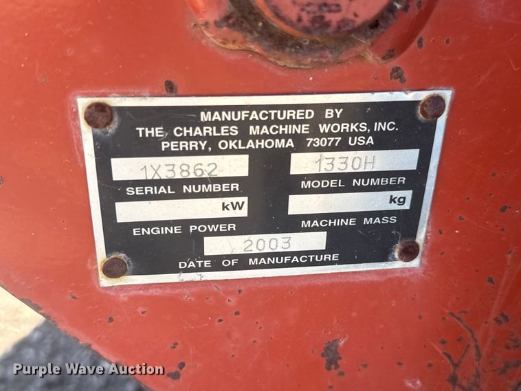 image for item MX9135 2003 Ditch Witch 1330H trencher