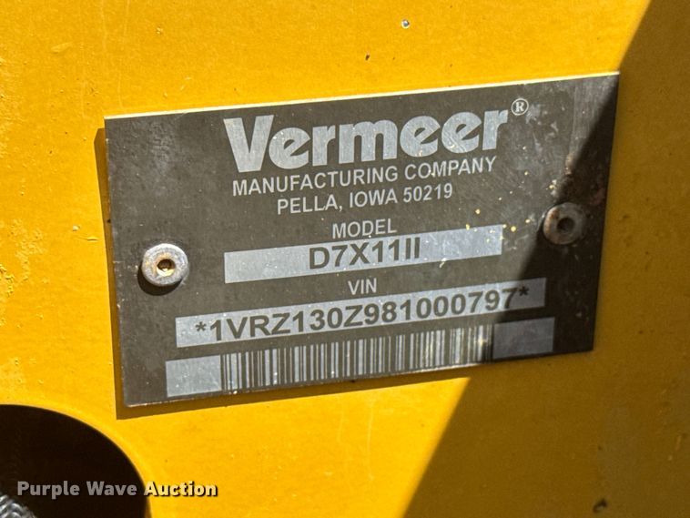 image for item MX9152 2008 Vermeer D7X11 Series II Navigator directional boring unit