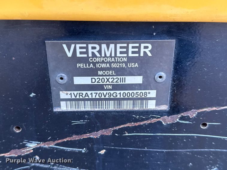 image for item MX9154 2016 Vermeer D20x22 S3 Navigator directional boring unit