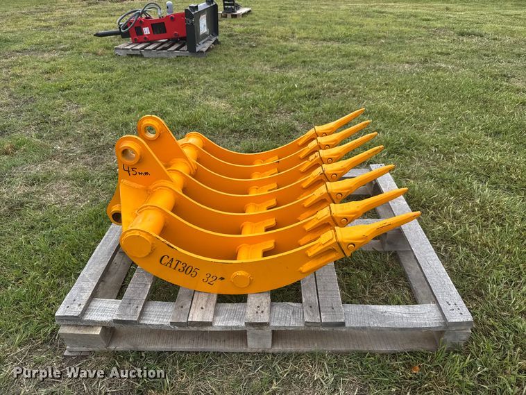 image for item MX9234 mini excavator rake attachment 