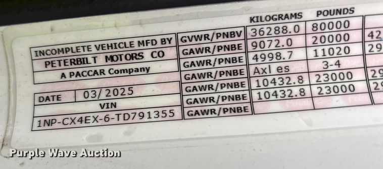 image for item YA1887 2026 Peterbilt 567 vacuum truck
