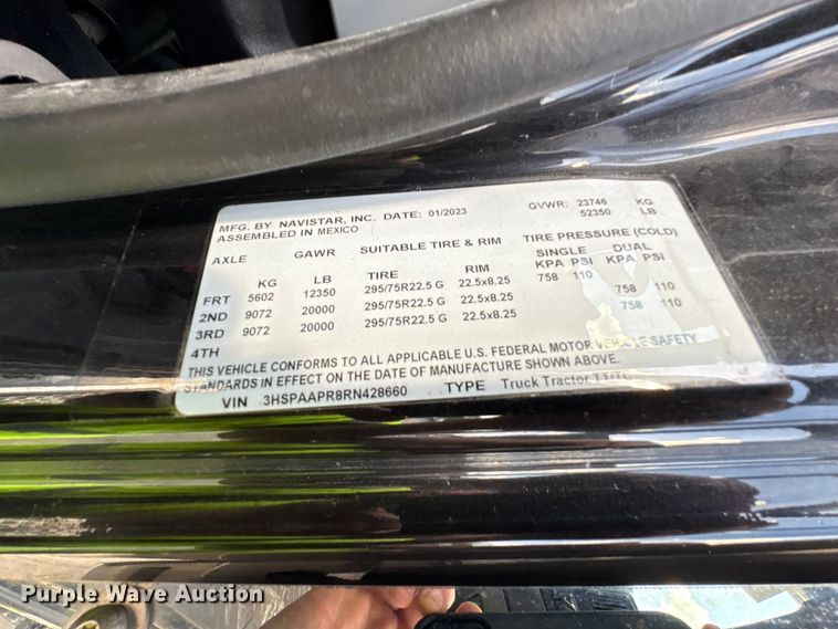 image for item YA2275 2024 International HX520 semi truck