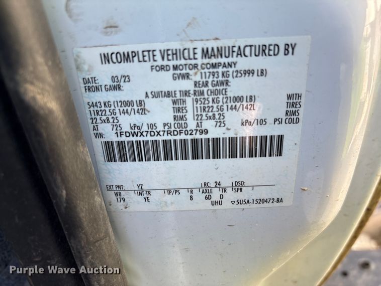 image for item YA2616 2024 Ford F750 utility / service truck