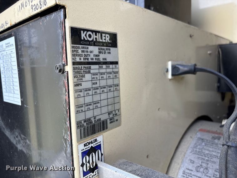 image for item YA2709 2005 Kohler Power Systems 60 generator